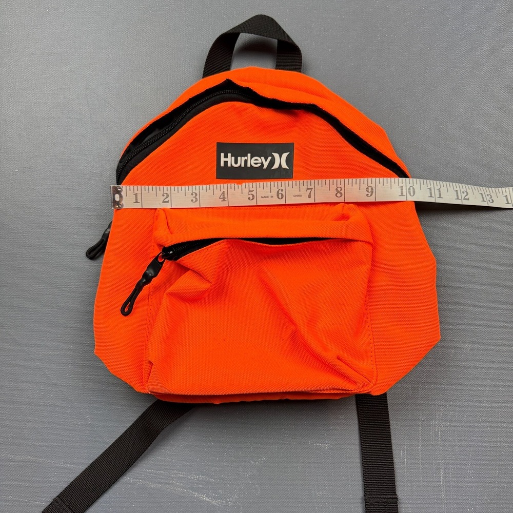 Hurley Mini Backpack Women's Orange Black Logo Adjustable Straps Travel Bag - Picture 4 of 10